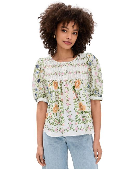 Farm Rio Black Scoop Neck Short Sleeve Blouse