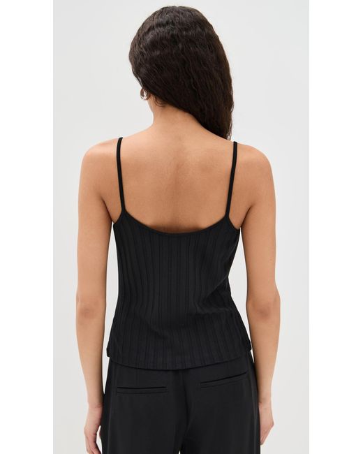 Vince Black Rib V Neck Cami