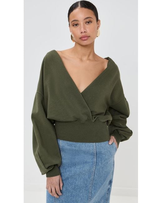 J.W. Anderson Green Rounded Wrap Sweatshirt