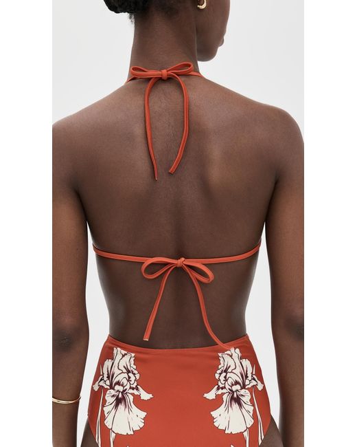 LaDoubleJ Red Triangle Bikini Top