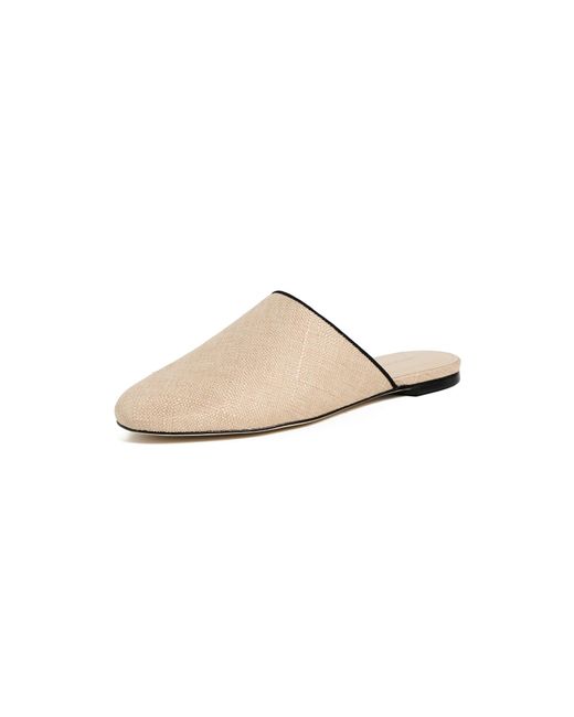 Larroude White Venice Flat Mules