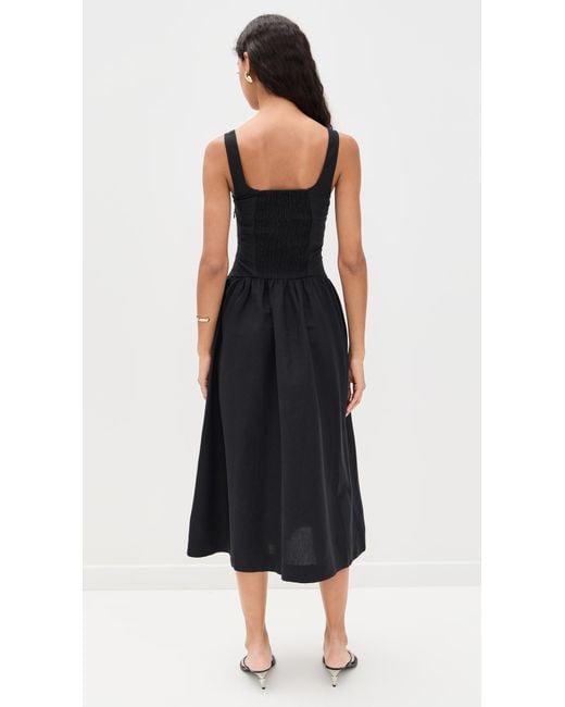 ALIGNE Black Rosia Linen Midi Dress