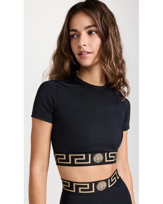Versace Synthetic Lycra Vita Top in Black Lyst UK