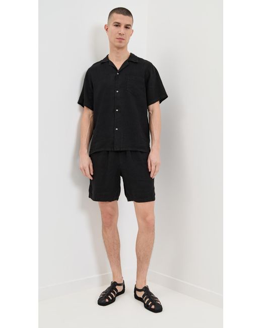 Bather Black Linen Shirt for men