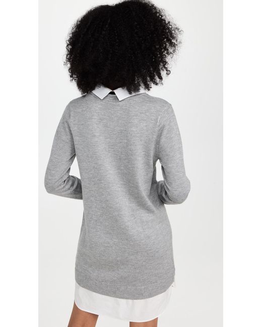 English Factory White Combo Shirtdress