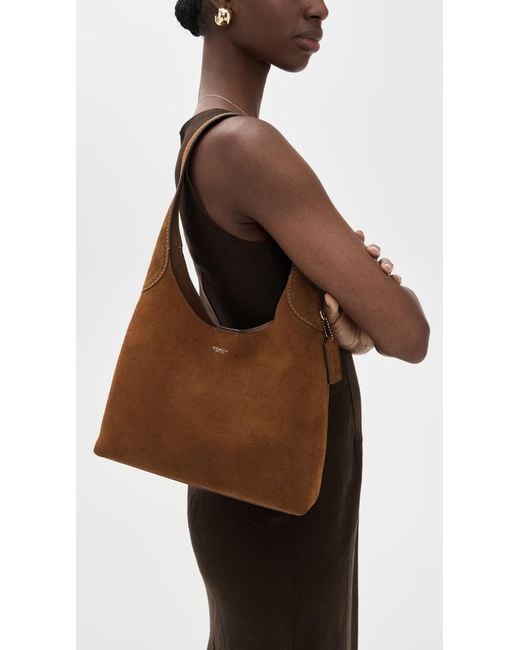 COACH Brown Suede Brooklyn Shoulder Bag 28