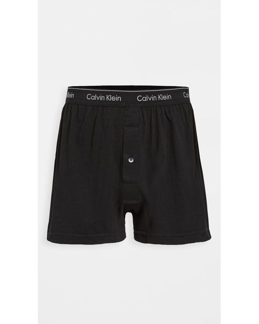 Calvin Klein Cavin Kein Underwear Cotton Caic Fit 3-pack Knit Boxer Back in  Black for Men