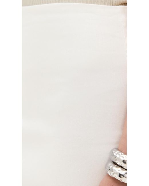 Alice + Olivia White Maeve Slip Skirt With Slit