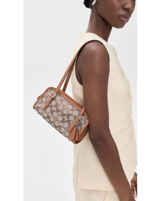 COACH Brown The Originals Crystal Signature Bag