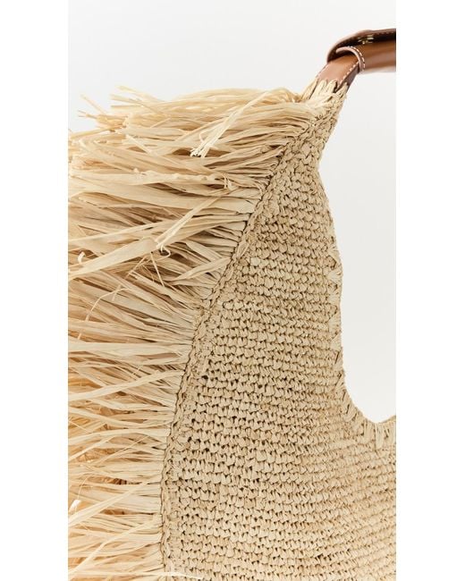 Staud Natural Large Raffia Moon Tote Bag