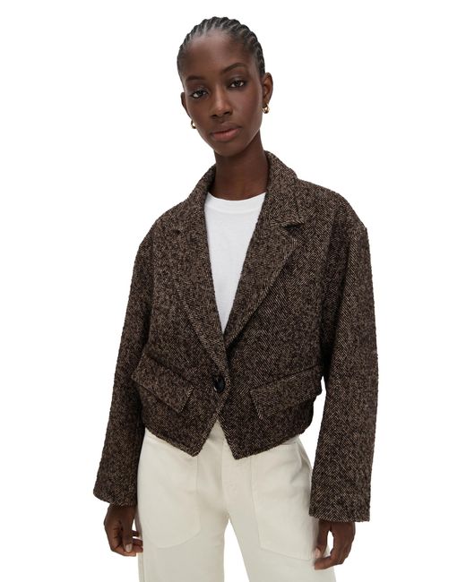 Apiece Apart Black Ria Cropped Back Jacket