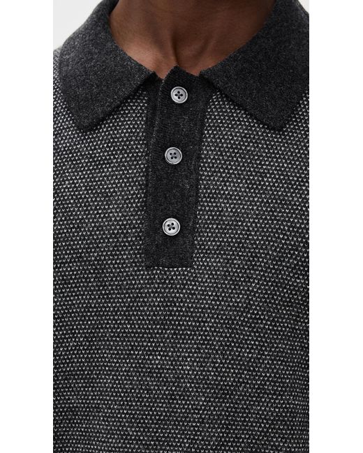 Rails Black Anders Polo Sweater for men