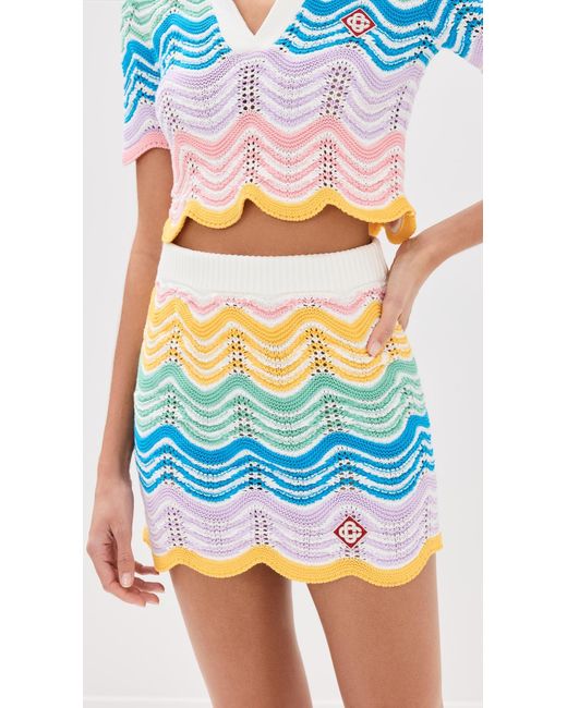 Casablancabrand Blue Wave Crochet Skirt