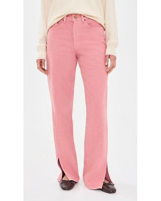 B Sides Pink Charlot Split Hem Jeans