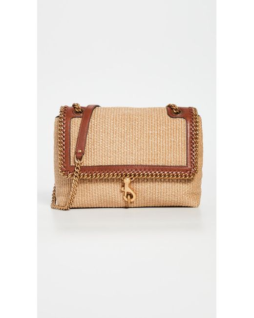 Rebecca Minkoff Natural Edie Flap Shoulder With Woven Chain Strap
