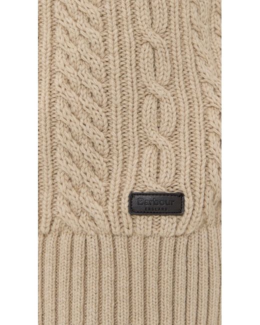 Barbour Natural Lowfen Cable Crew for men