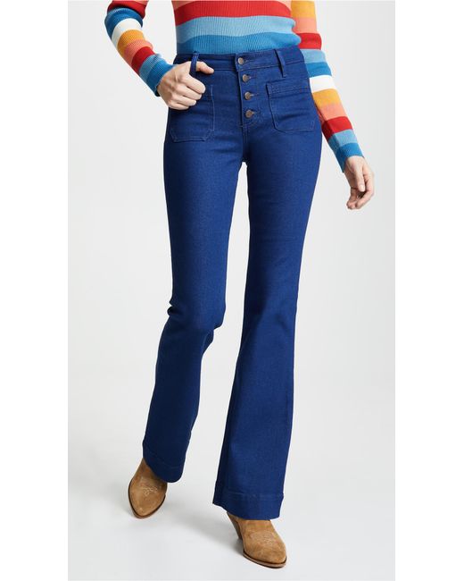Wrangler Blue High Rise Exaggerated Bootcut Jeans