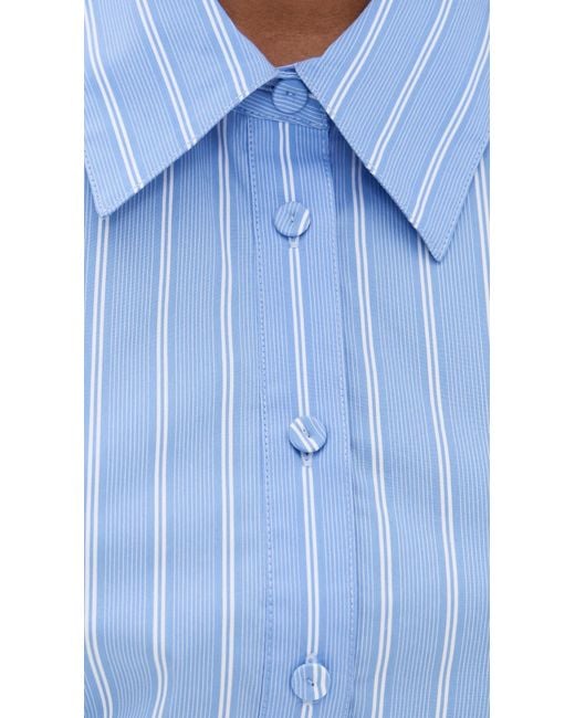 AKNVAS Blue Deena Striped Button Down Dress