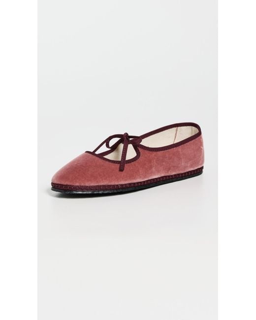 Vibi Venezia Red Mary Jane Velvet Brigitte Flats