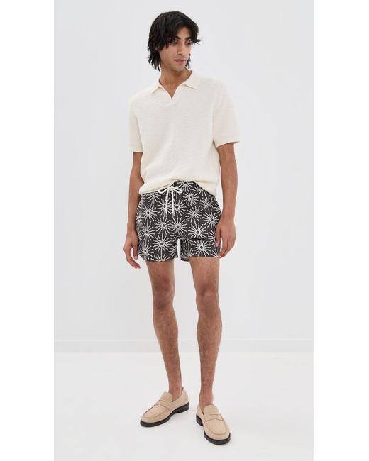Frescobol Carioca Black Rio Swim Shorts O Sol Print 4 for men