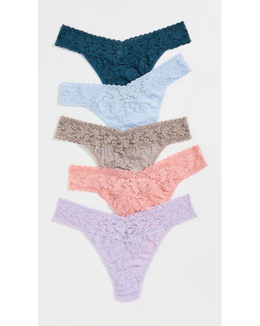 Hanky Panky Blue Original Rise Thong 5 Pack