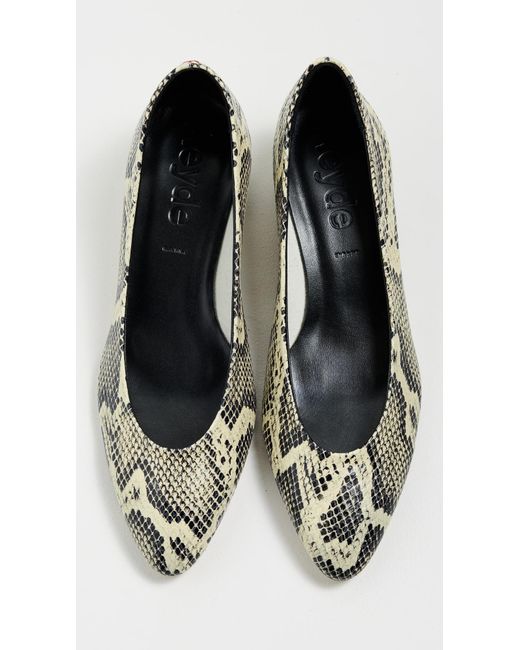 Aeyde Black Helia Snake Print Calf Leather Heels