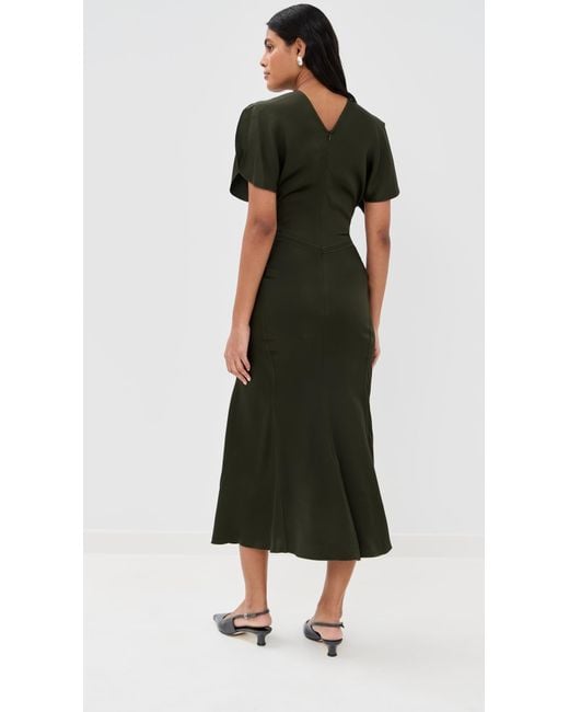 satin rust midi dress Clara Angel Sleeve Wrap Satin Midi Dress