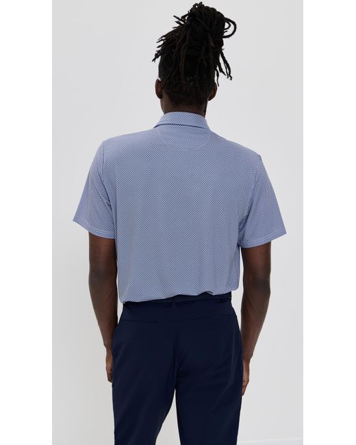 Ralph Lauren Blue Patterned Lightweight Airflow Polo for men