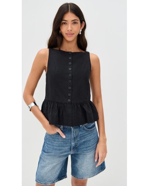 ALIGNE Black Penelope Linen Top