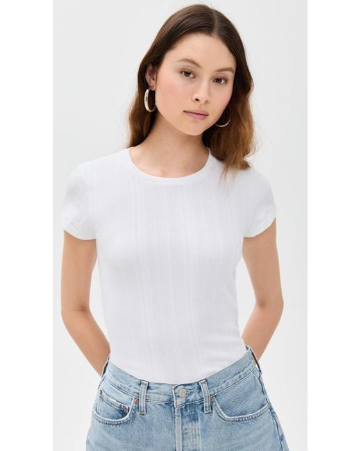 Re/done White Varigated 60S Slim Tee