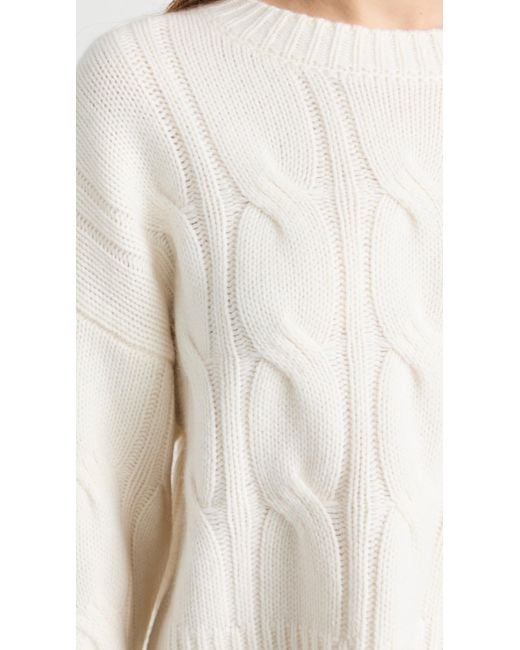 SABLYN White Cable Knit Cashmere Sweater