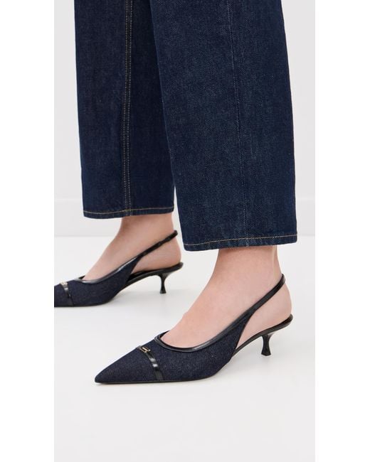 Victoria Beckham Black B Buckle Kitten Heel Slingbacks
