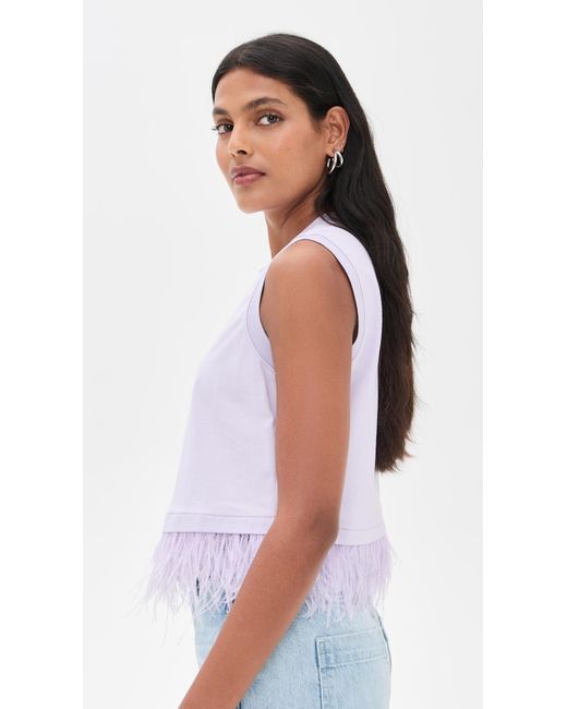 Cinq À Sept White Cropped Feather Tee
