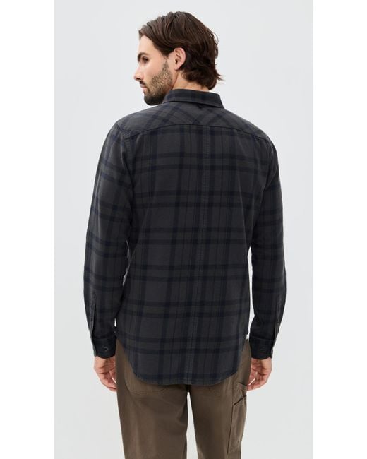 Rag & Bone Blue Tomlin Overdyed Flannel Shirt for men