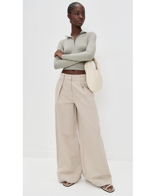 James Perse Multicolor Cropped Long Sleeve Half Zip