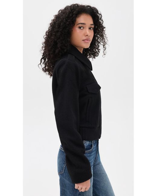 Vince Black Cropped Wool Blend Jacket