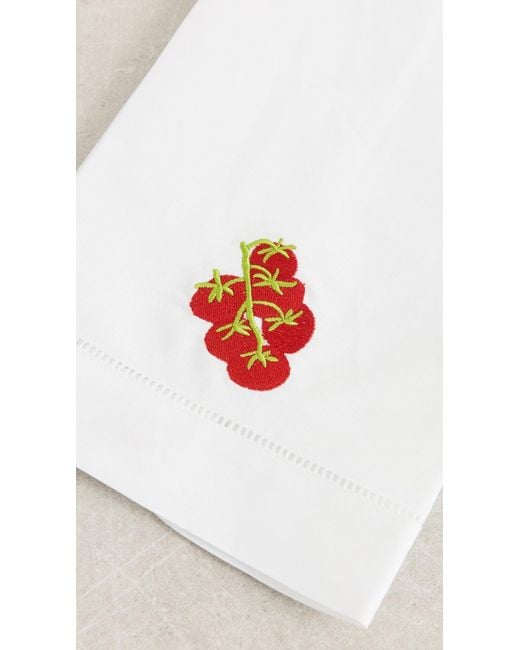 Abode White Tomato Tea Towel