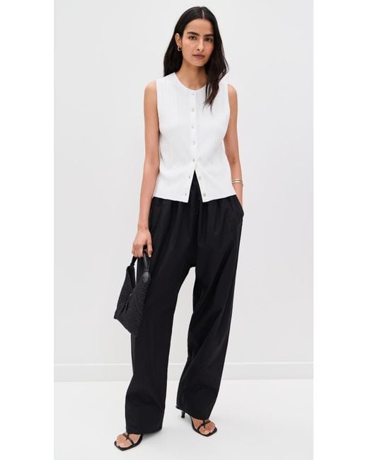 Vince White Button Up Sweater Shell