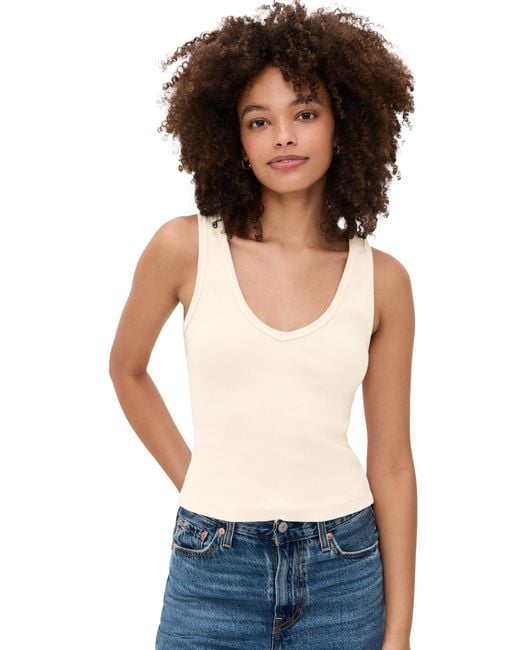PERFECTWHITETEE White Structured Rib V-Neck Tank