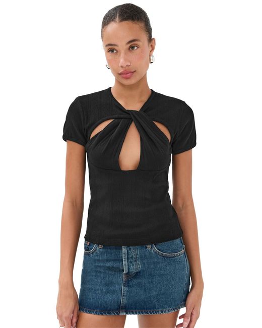 Coperni Women's Black Cut Out Baby Tee