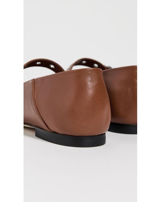 Stuart Weitzman Brown Supermoto Mary Jane Flats