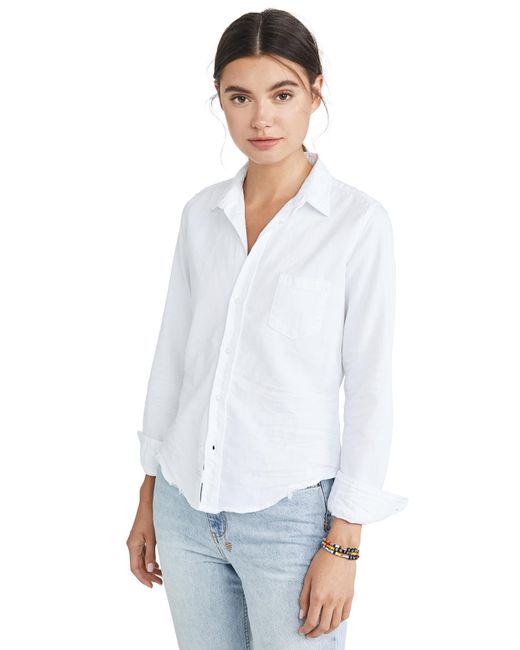 Frank & Eileen White Barry Denim Button Down Shirt