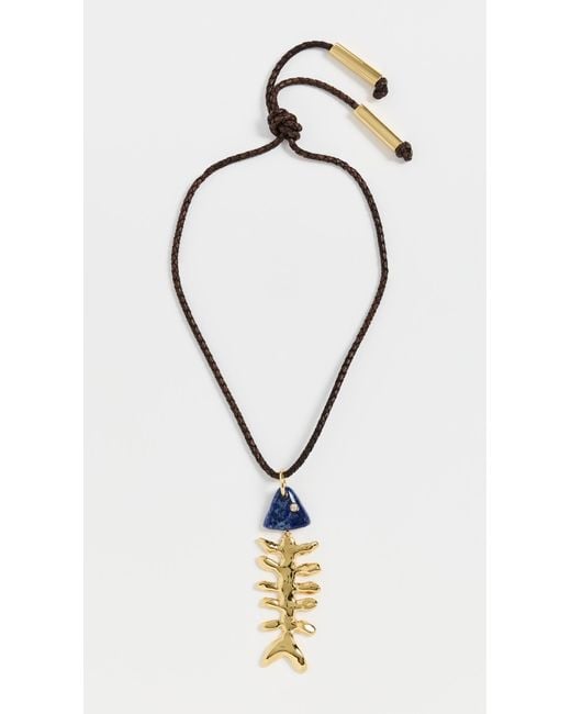 Eliou Blue Fish Bone Necklace