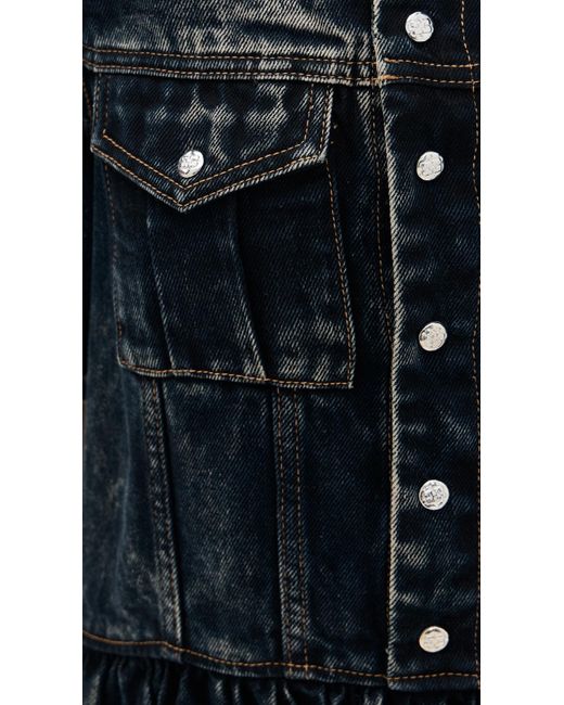 Ganni Black Light Denim Long Dress