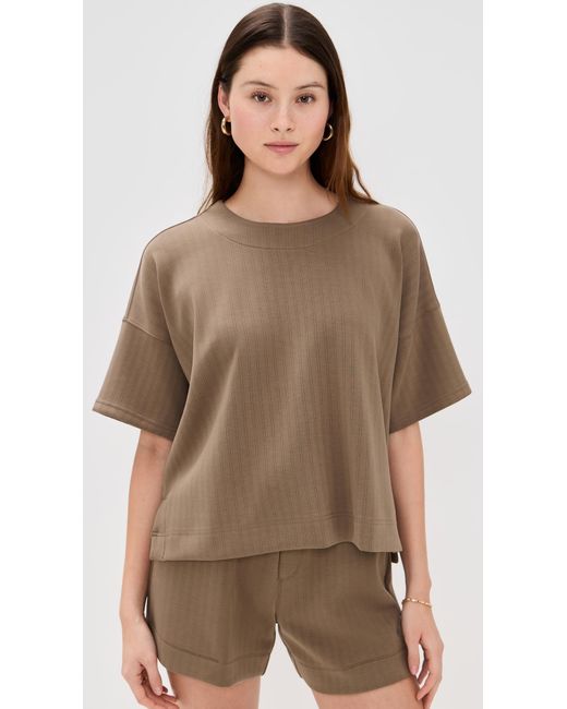 Splendid Brown X Cella Jane Rib Scuba Tee