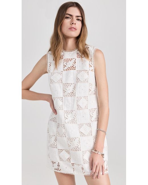 Sea White Melia Embroidery Tank Dress