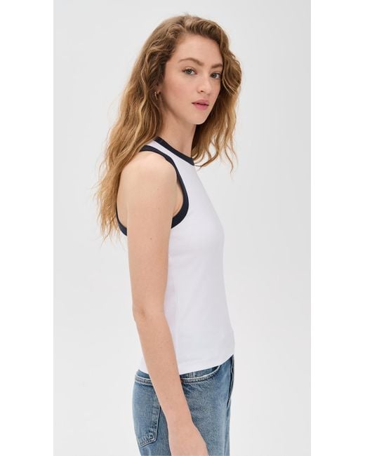 Rag & Bone White Mia Ringer Tank