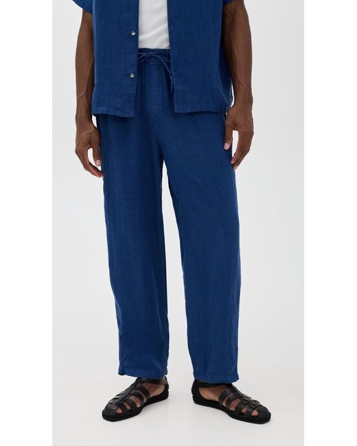 Bather Blue Linen Leisure Pants for men