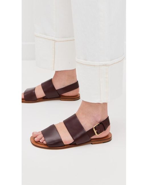 Mansur Gavriel Brown Double Strap Sandals