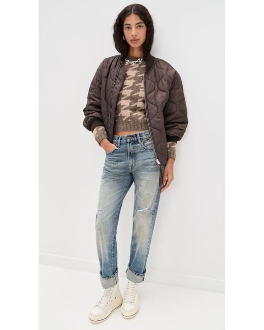 R13 Multicolor Mock Collar Shrunken Sweater